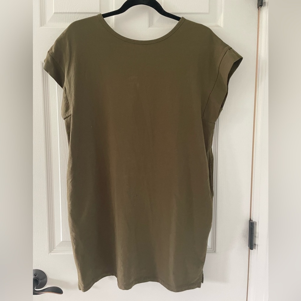 Army green dress with pockets